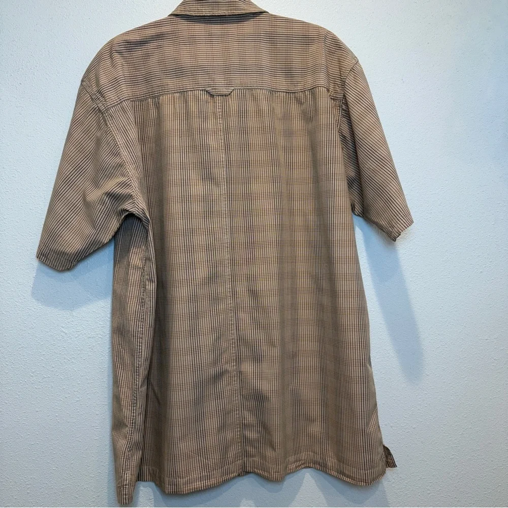 The North Face A5 Series Short Sleeve Button-Down in Brown& Orange Plaid size XL